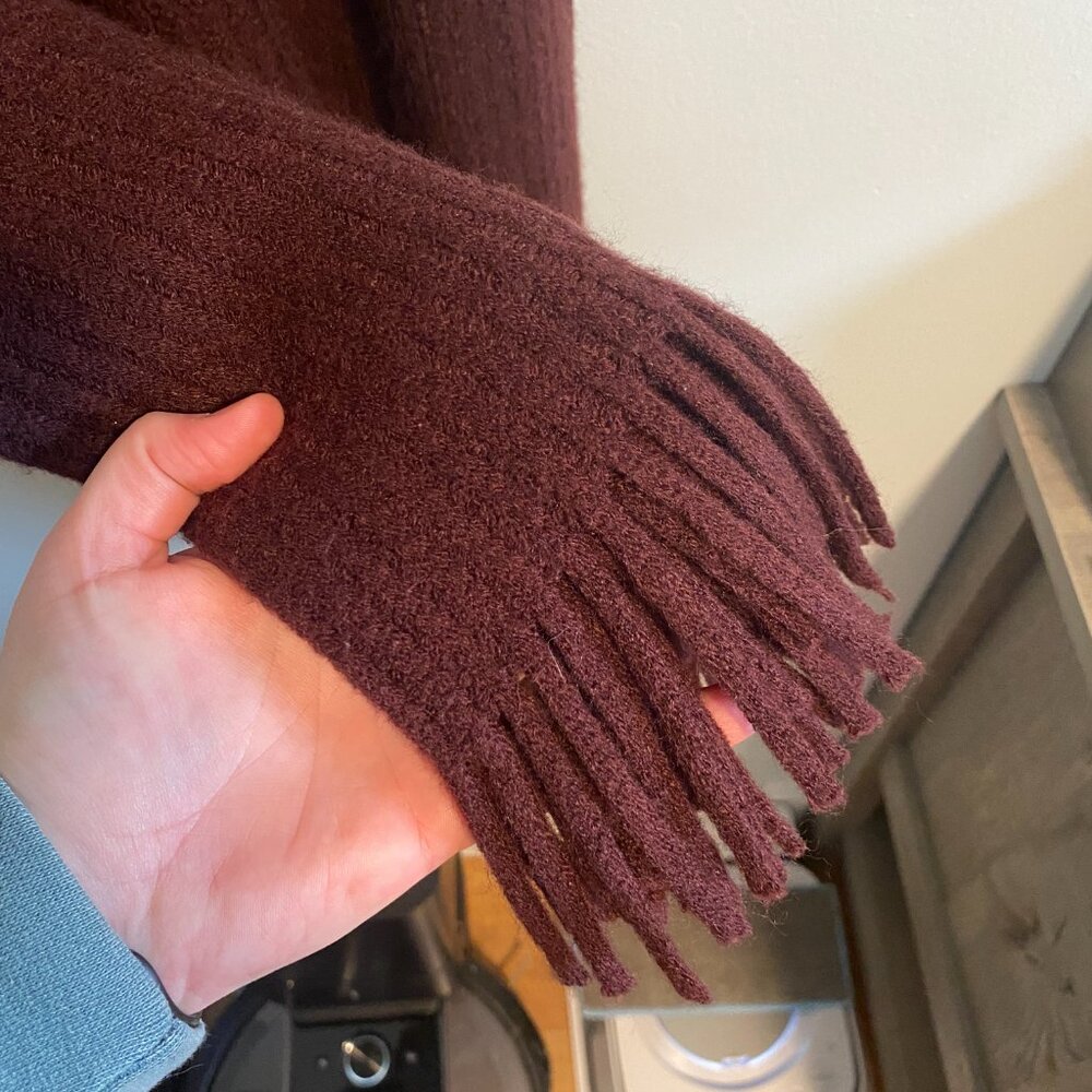 Loft Fringed Ruana Wrap Cozy Knit One Size - EUC - Picture 4 of 4